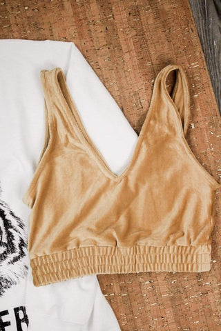 Mustard Velvet Crop Top | Select Trends Boutique