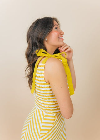 Mustard Yellow Striped Maxi Dress | Select Trends Boutique