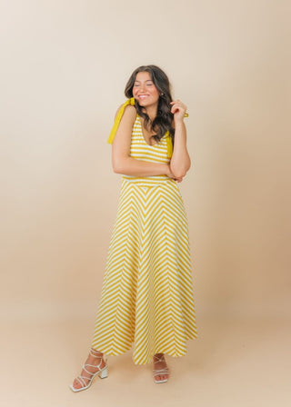 Mustard Yellow Striped Maxi Dress | Select Trends Boutique