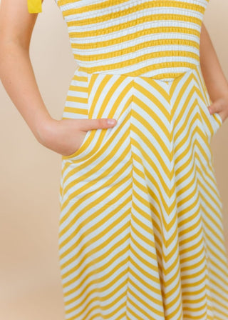 Mustard Yellow Striped Maxi Dress | Select Trends Boutique