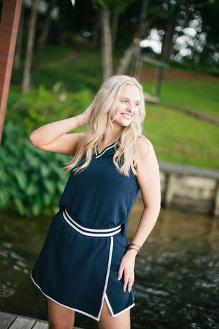 Navy Collared Athletic Skort Set | Select Trends Boutique