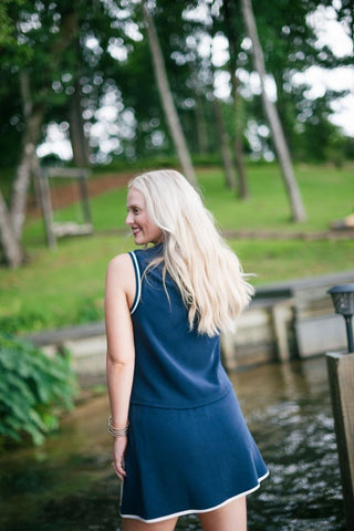 Navy Collared Athletic Skort Set | Select Trends Boutique