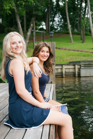 Navy Collared Athletic Skort Set | Select Trends Boutique
