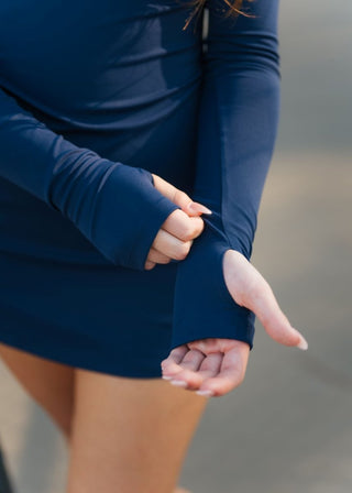 Navy Long Sleeve Athletic Dress | Select Trends Boutique