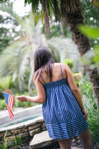 Navy Striped Sleeveless Mini Dress | Select Trends Boutique
