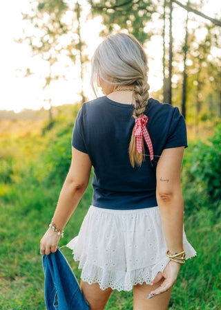 Navy USA Heart Tee | Select Trends Boutique