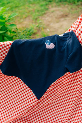 Navy USA Heart Tee | Select Trends Boutique