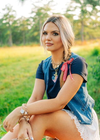 Navy USA Heart Tee | Select Trends Boutique