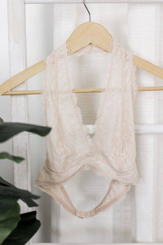 Nude Halter Lace Bralette from Select Trends Boutique