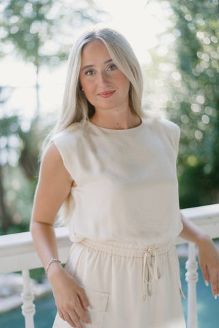 Oatmeal Drawstring Cargo Dress | Select Trends Boutique