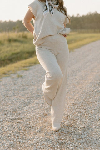 Oatmeal Knit Set Pants | Select Trends Boutique