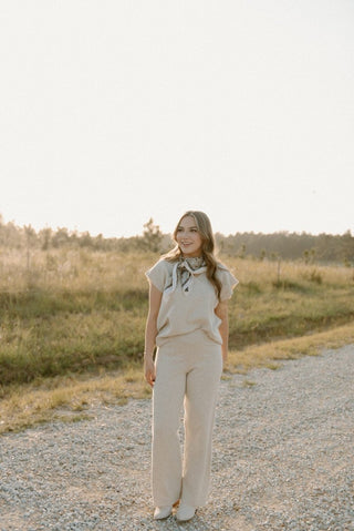 Oatmeal Knit Set Vest - Select Trends Boutique