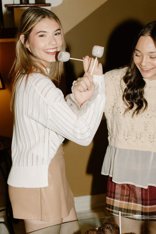 Oatmeal Knit Sheer Detail Top | Select Trends Boutique