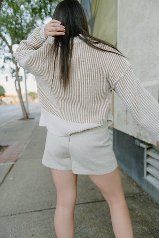 Oatmeal Wool Mini Skort - Select Trends Boutique