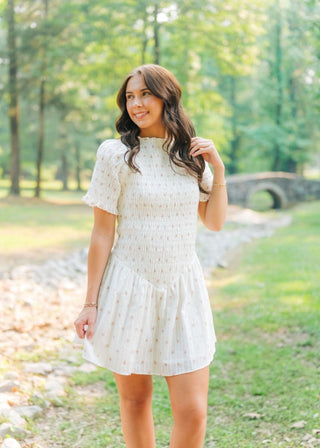 Ophelia Pink Floral Smocked Mini Dress | Select Trends Boutique