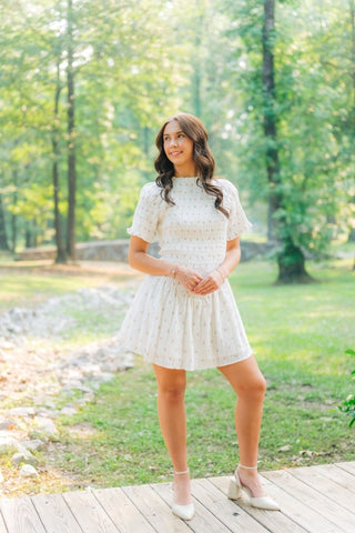Ophelia Pink Floral Smocked Mini Dress | Select Trends Boutique