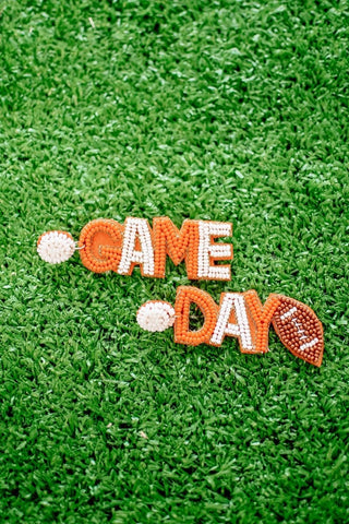 Orange Beaded Gameday Drops | Select Trends Boutique