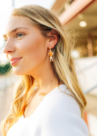 Orange Football Player Earrings | Select Trends Boutique