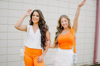 Orange Knit Corset Top | Select Trends Boutique