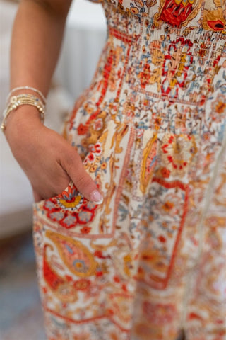 Orange Printed Zip Up Mini Dress - Select Trends Boutique