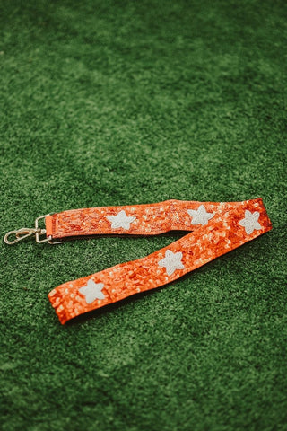Orange Star Sequin Bag Strap | Select Trends Boutique
