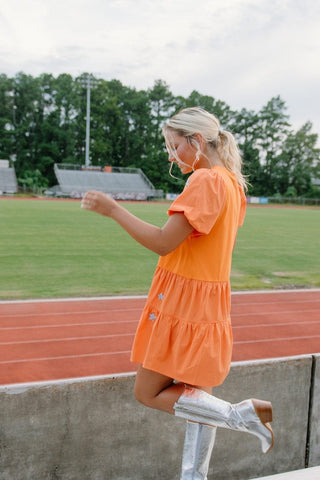 Orange Star Tiered Babydoll Dress | Select Trends Boutique