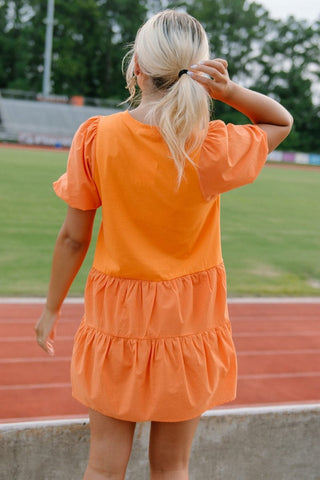 Orange Star Tiered Babydoll Dress | Select Trends Boutique