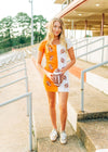 Orange & White Football Knit Mini Dress - Select Trends Boutique