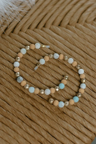 Orange/Gold Beaded Hoops | Select Trends Boutique