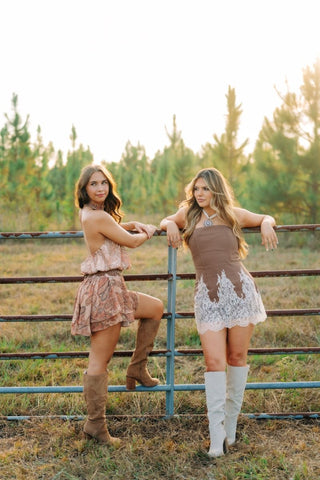 Paisley Halter Ruffle Romper | Select Trends Boutique