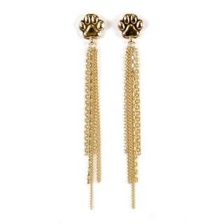 Paw Print Chain Drop Earrings | Select Trends Boutique