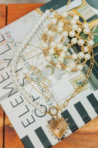 Pearl Chain Loop Earrings | Select Trends Boutique