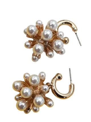 Pearl Cluster Huggie Earrings - Select Trends Boutique
