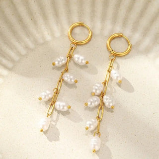 Pearl Drop Huggie Hoops from Select Trends Boutique