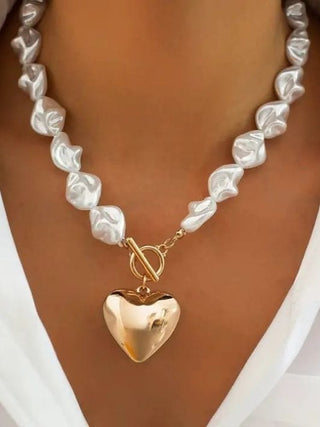 Pearl Heart Toggle Necklace from Select Trends Boutique