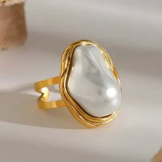 Pearl Pendant Adjustable Gold Ring | Select Trends Boutique