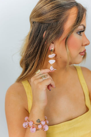 Pink Acrylic Triple Drop Earrings | Select Trends Boutique