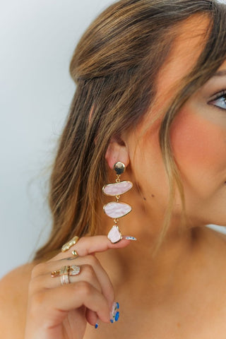 Pink Acrylic Triple Drop Earrings | Select Trends Boutique