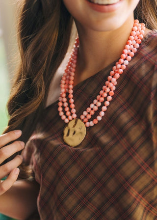 Pink Beaded Pendant Necklace | Select Trends Boutique