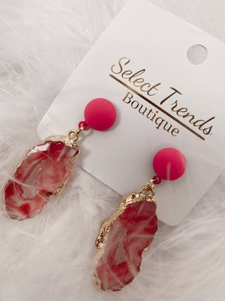 Pink Crystal Rock Earrings | Select Trends Boutique