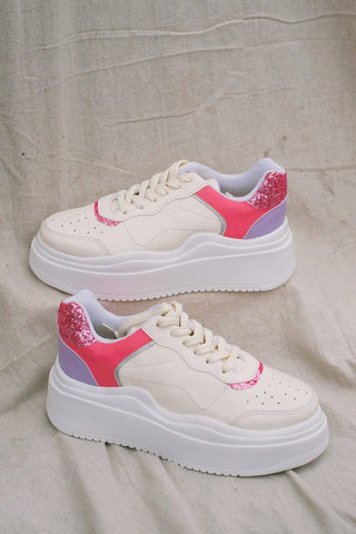 Pink Detail Platform Sneakers | Select Trends Boutique