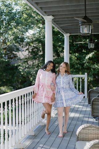 Pink Embroidered Button Up Dress | Select Trends Boutique