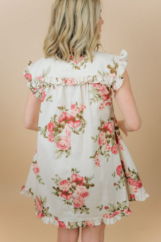 Pink Floral Denim Mini Dress | Select Trends Boutique