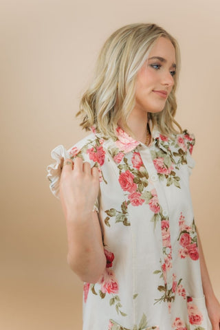 Pink Floral Denim Mini Dress | Select Trends Boutique