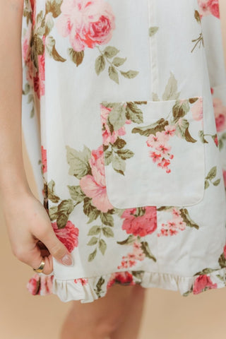 Pink Floral Denim Mini Dress | Select Trends Boutique