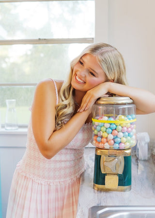 Pink Gingham Smocked Maxi Dress | Select Trends Boutique