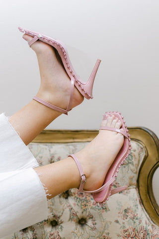Pink Glitz Square Toe Heels | Select Trends Boutique