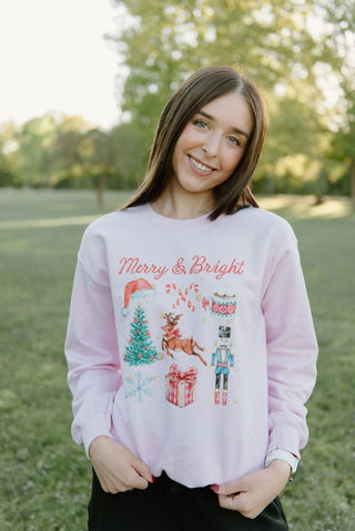 Pink Merry & Bright Sweatshirt | Select Trends Boutique