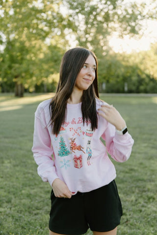Pink Merry & Bright Sweatshirt | Select Trends Boutique