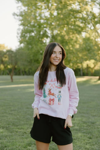 Pink Merry & Bright Sweatshirt | Select Trends Boutique